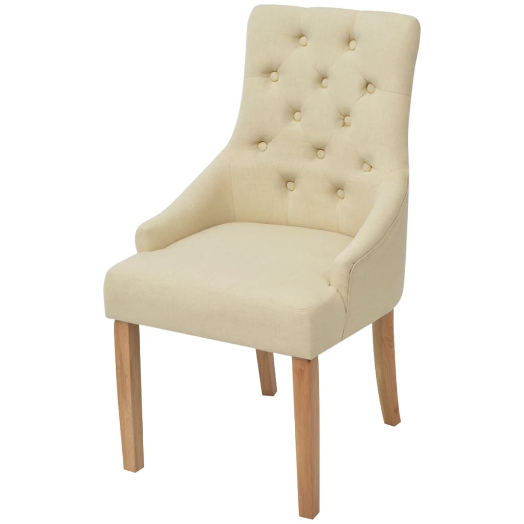 Dining chairs 2 pcs. Cream fabric