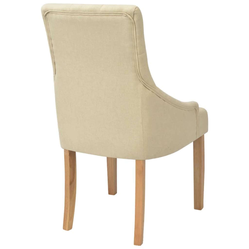Dining chairs 2 pcs. Cream fabric