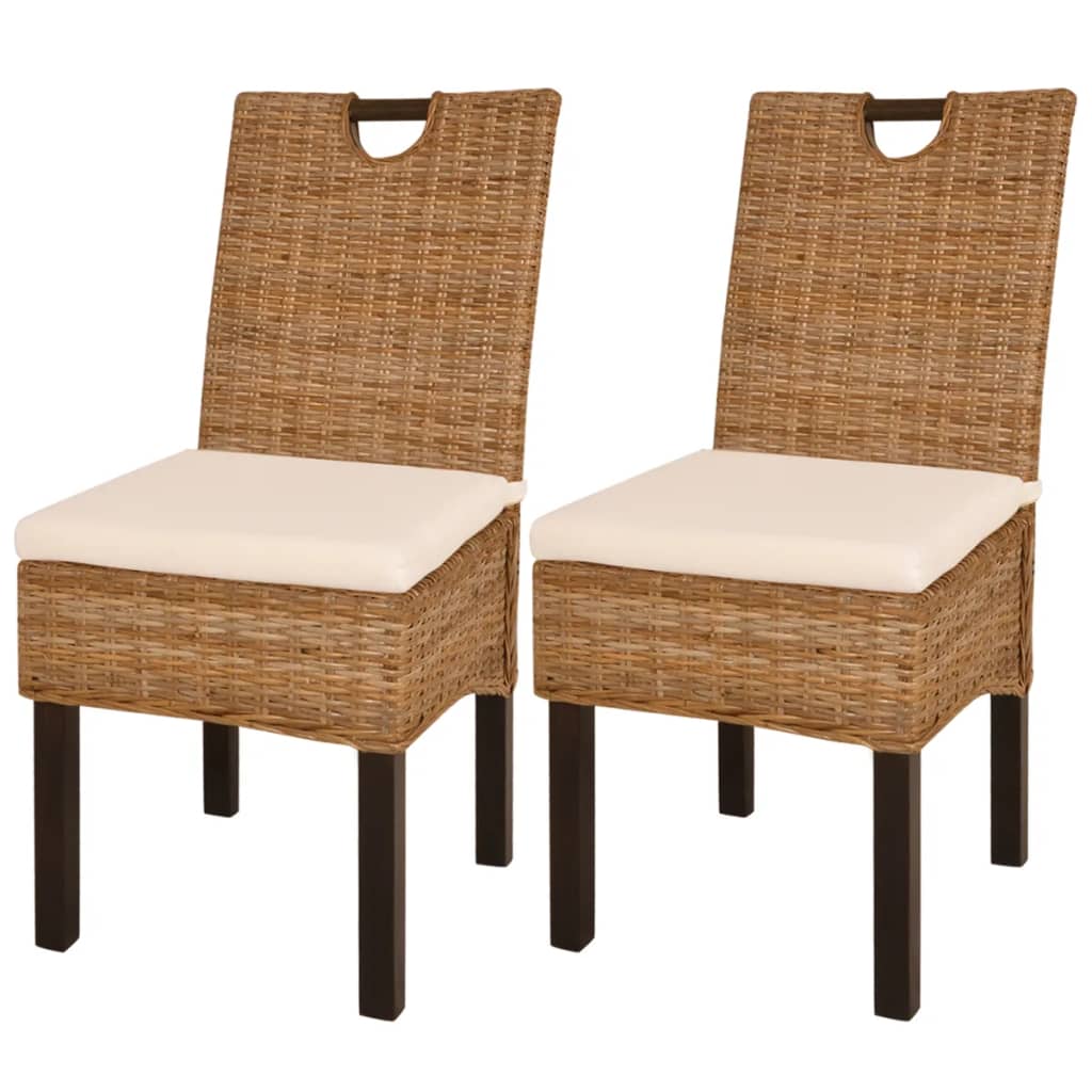 Dining chairs 2 pcs. Kubu rattan mango wood