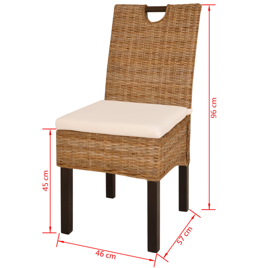 Dining chairs 2 pcs. Kubu rattan mango wood