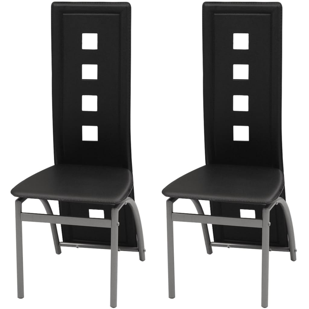 Dining Chairs 2 pcs. Black Faux Leather