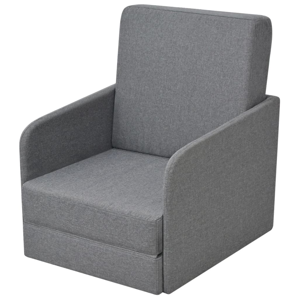 Fauteuil-lit extensible en tissu gris clair