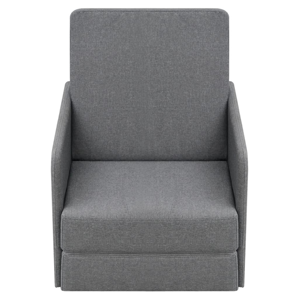 Fauteuil-lit extensible en tissu gris clair