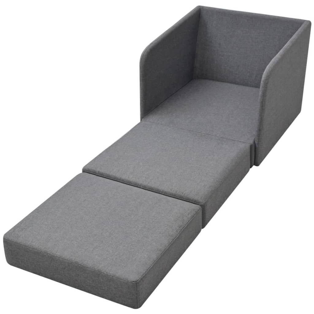 Fauteuil-lit extensible en tissu gris clair