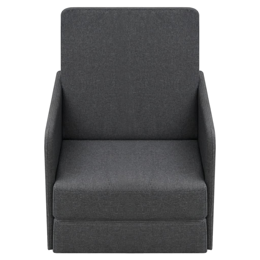 Fauteuil-lit extensible en tissu gris foncé