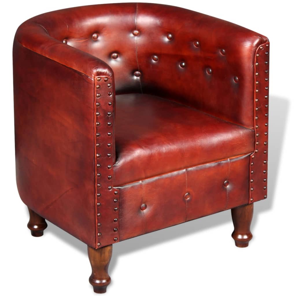 Clubsessel Braun Echtleder