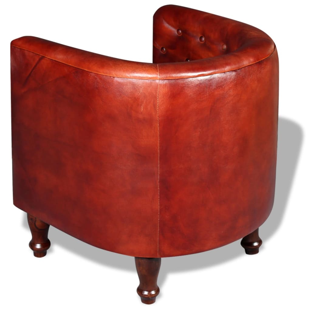 Clubsessel Braun Echtleder