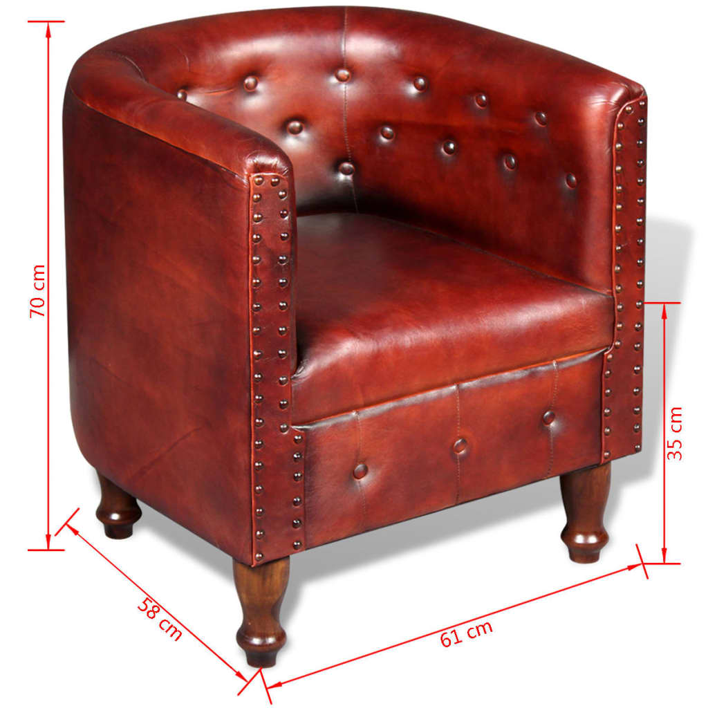 Clubsessel Braun Echtleder