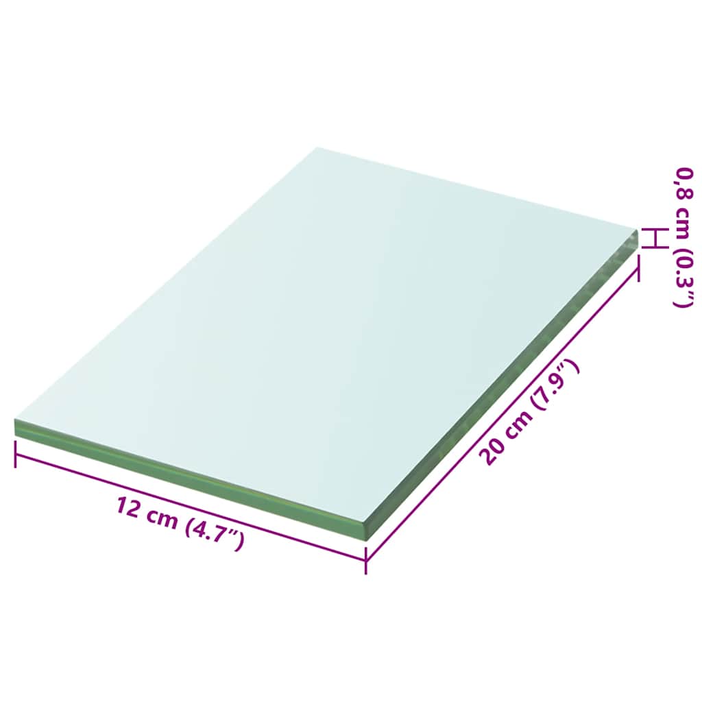Étagère en verre transparent 20x12 cm