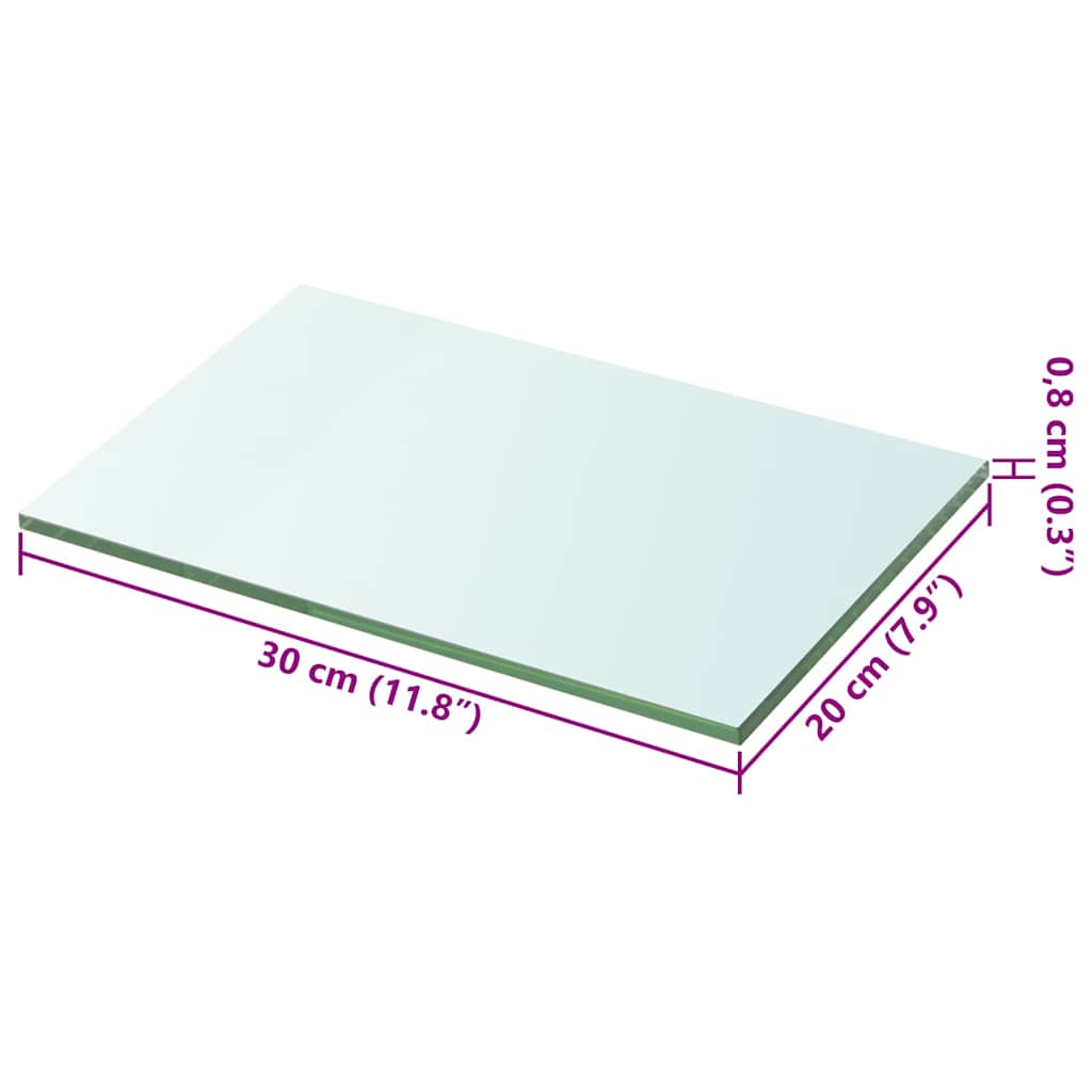 Étagère en verre transparent 20x30 cm