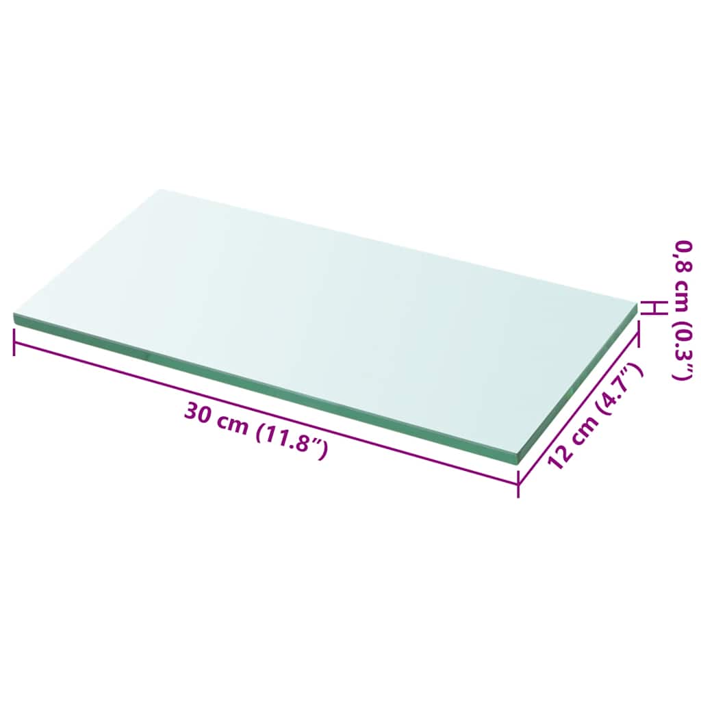 Étagère en verre transparent 30x12 cm
