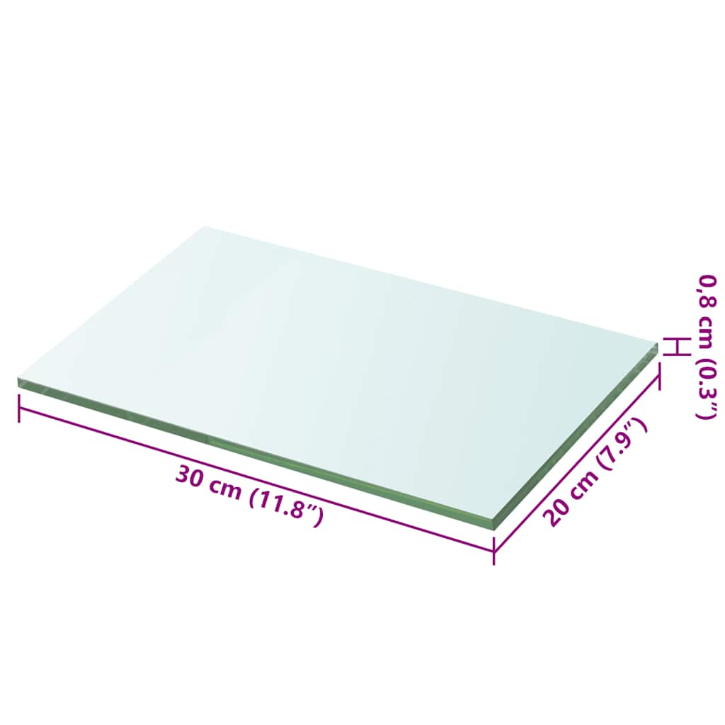 Étagère en verre transparent 30x20 cm