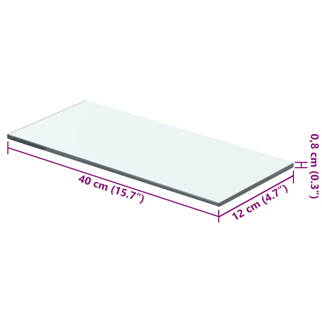 Étagère en verre transparent 40x12 cm