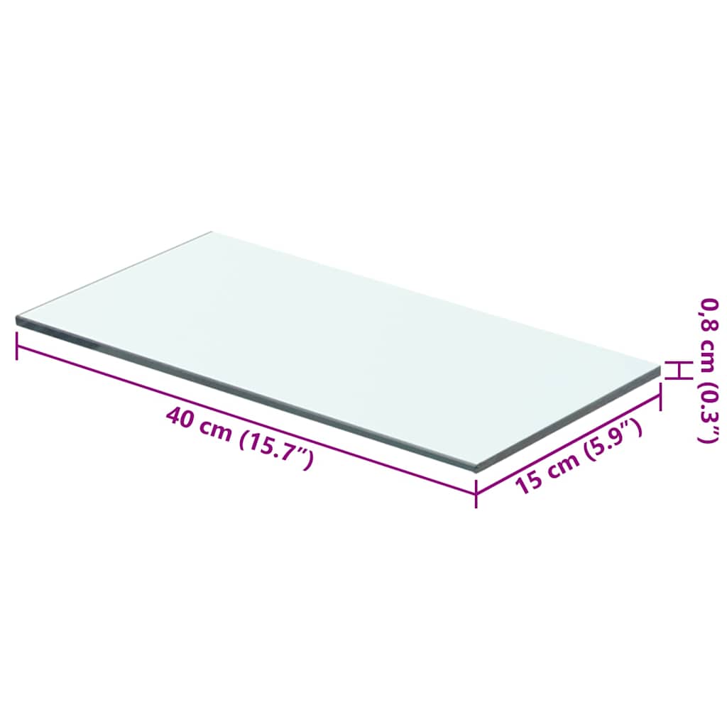 Étagère en verre transparent 40x15 cm