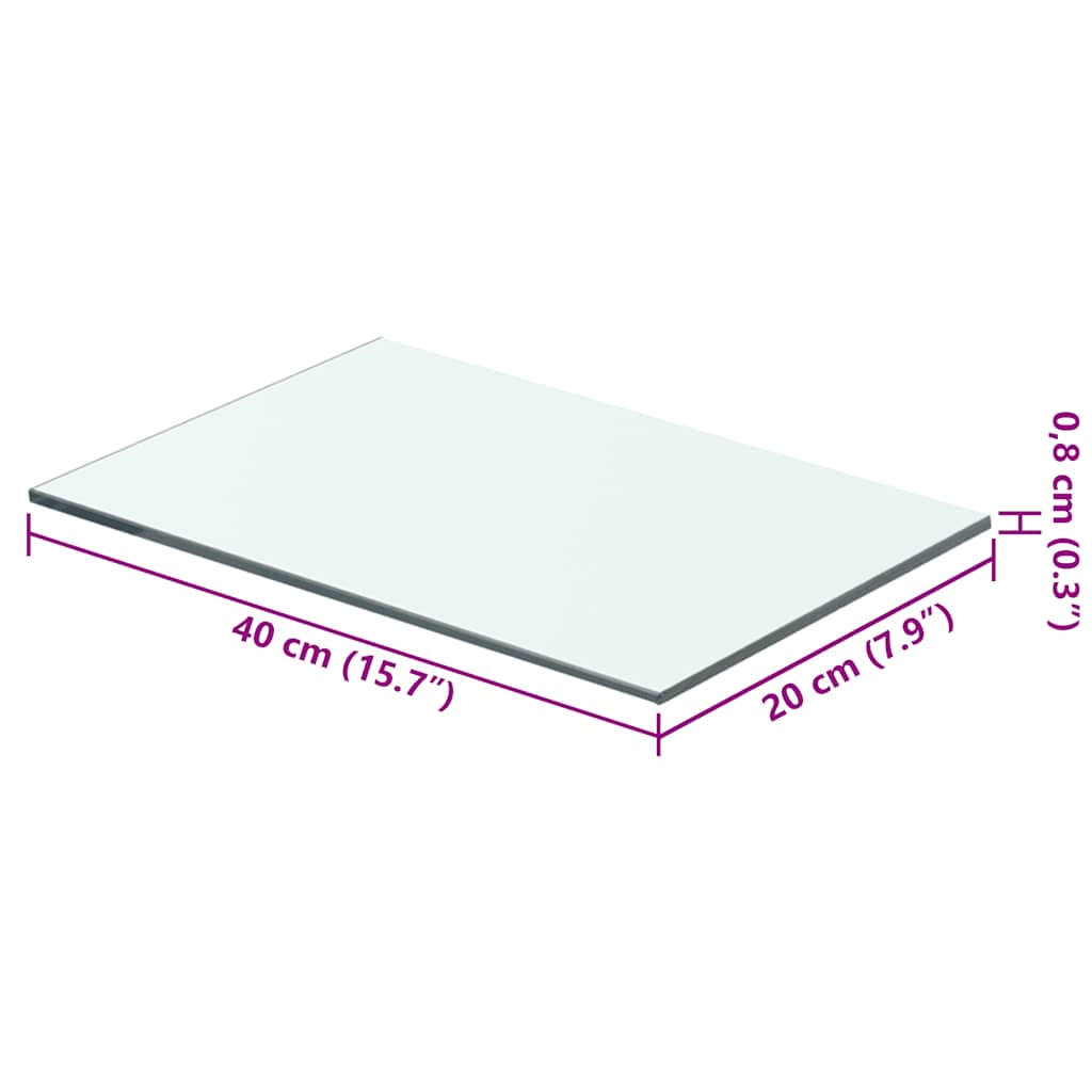 Étagère en verre transparent 40x20 cm