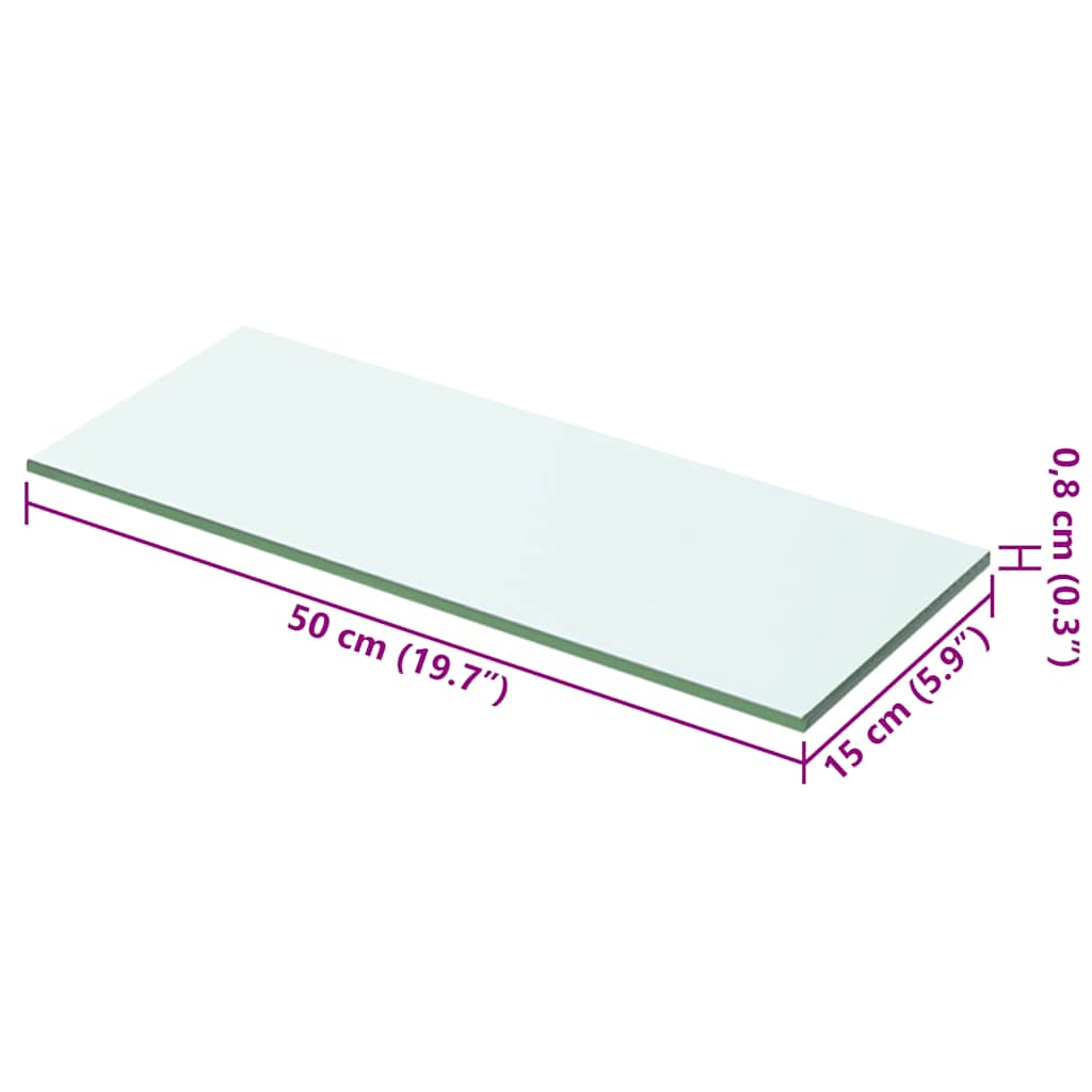 Étagère en verre transparent 50x15 cm