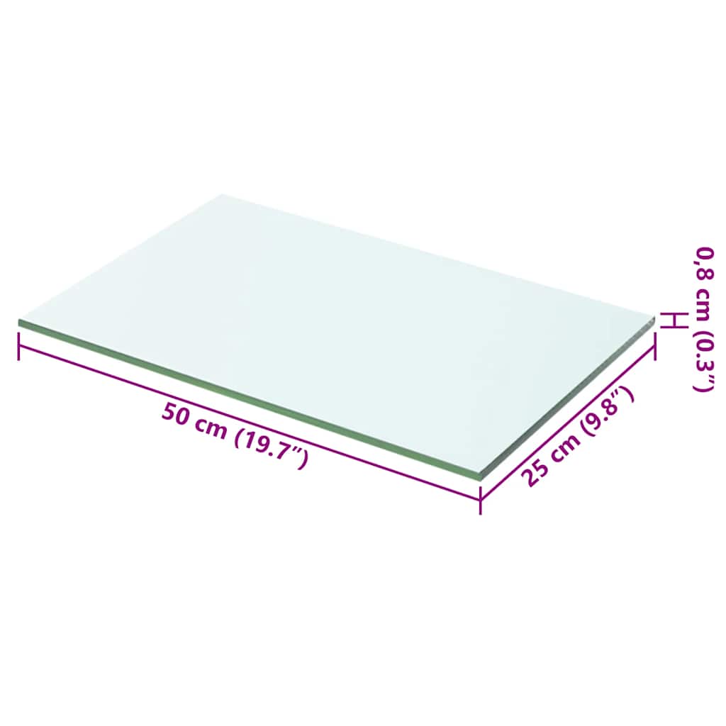 Étagère en verre transparent 50x25 cm