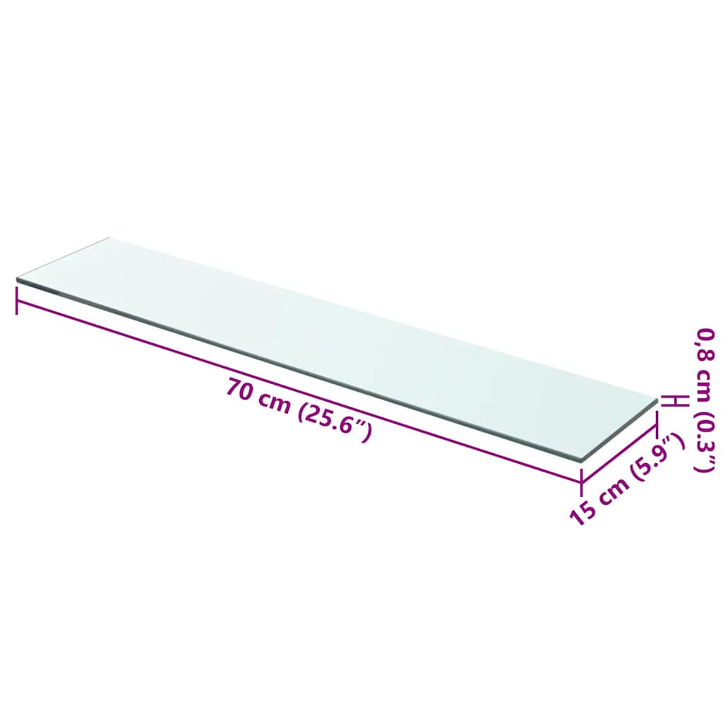 Regalboden Glas Transparent 70x15 cm