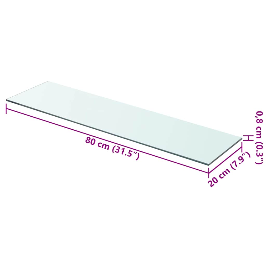 Regalboden Glas Transparent 80x20 cm