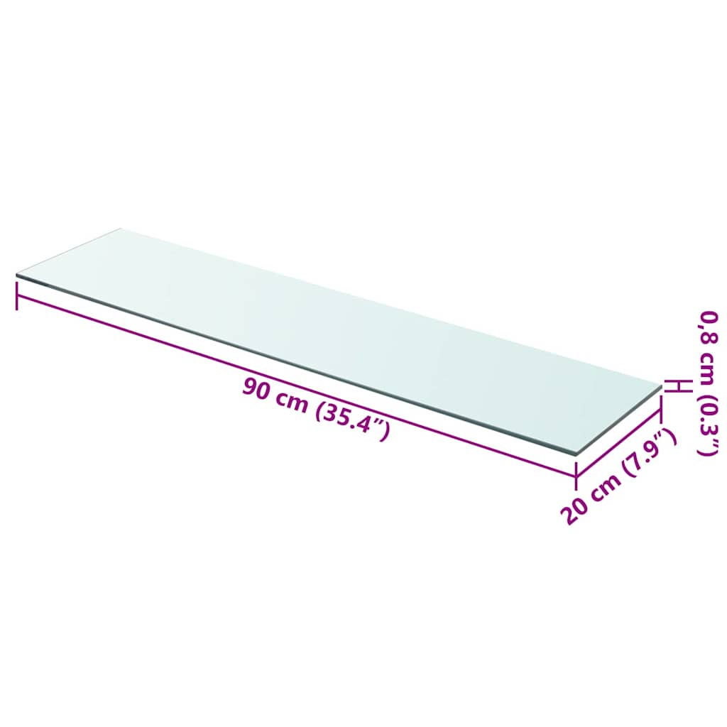 Regalboden Glas Transparent 90x20 cm