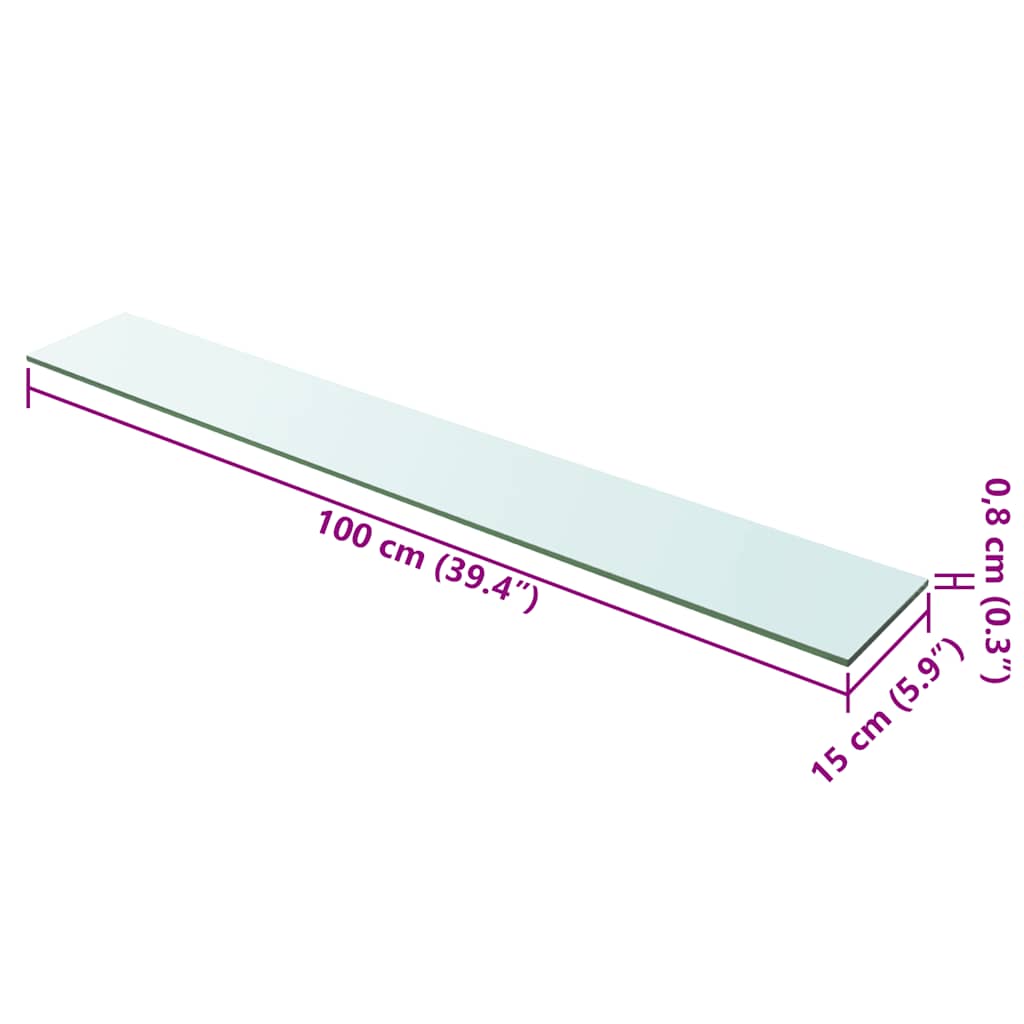 Étagère en verre transparent 100x15 cm