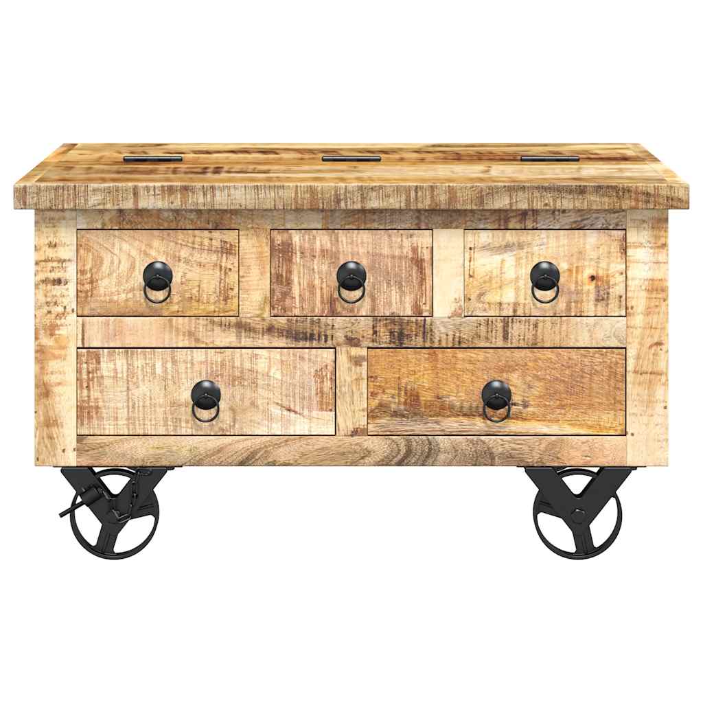 Coffee table rough mango wood 70x70x40 cm