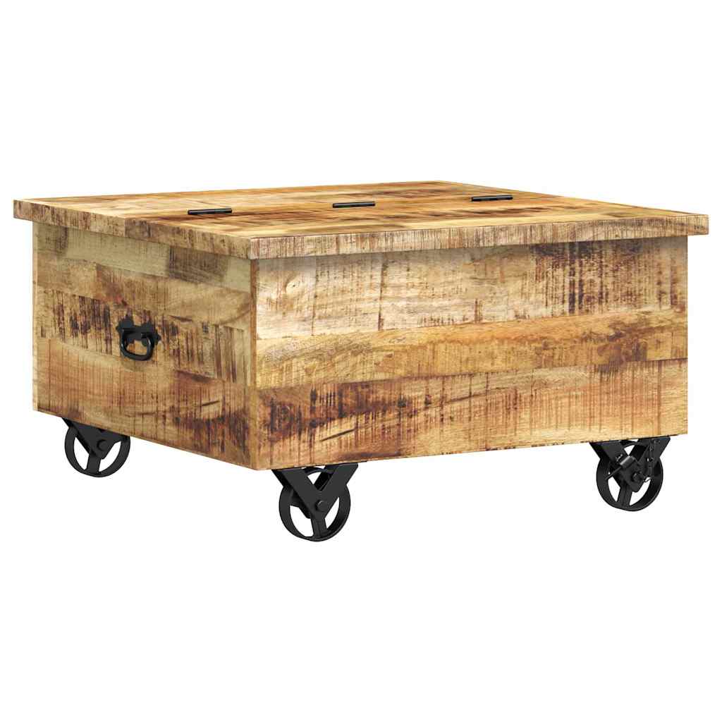 Coffee table rough mango wood 70x70x40 cm