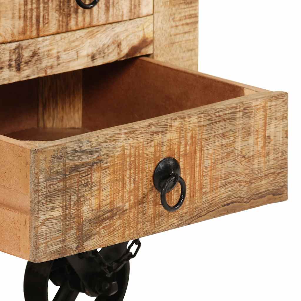Coffee table rough mango wood 70x70x40 cm
