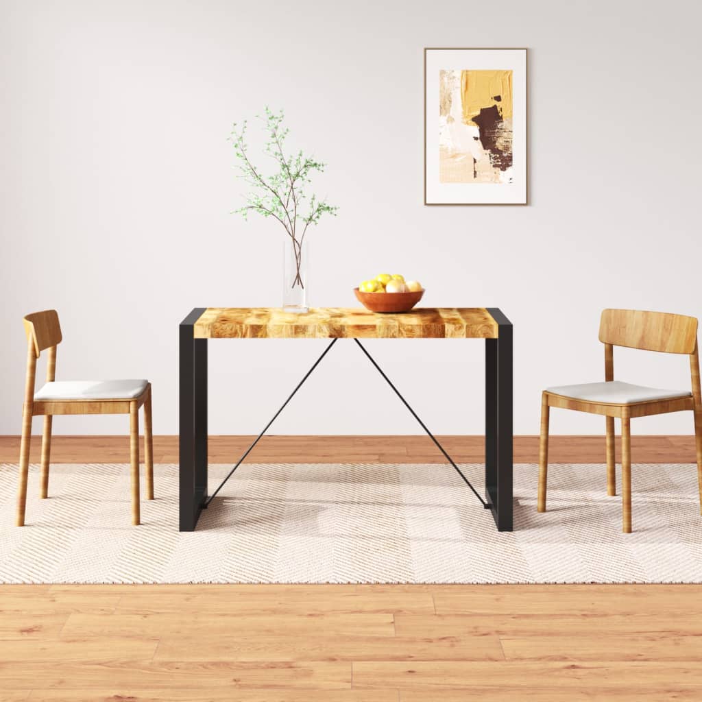 Table à manger en bois de manguier massif brut 120 cm