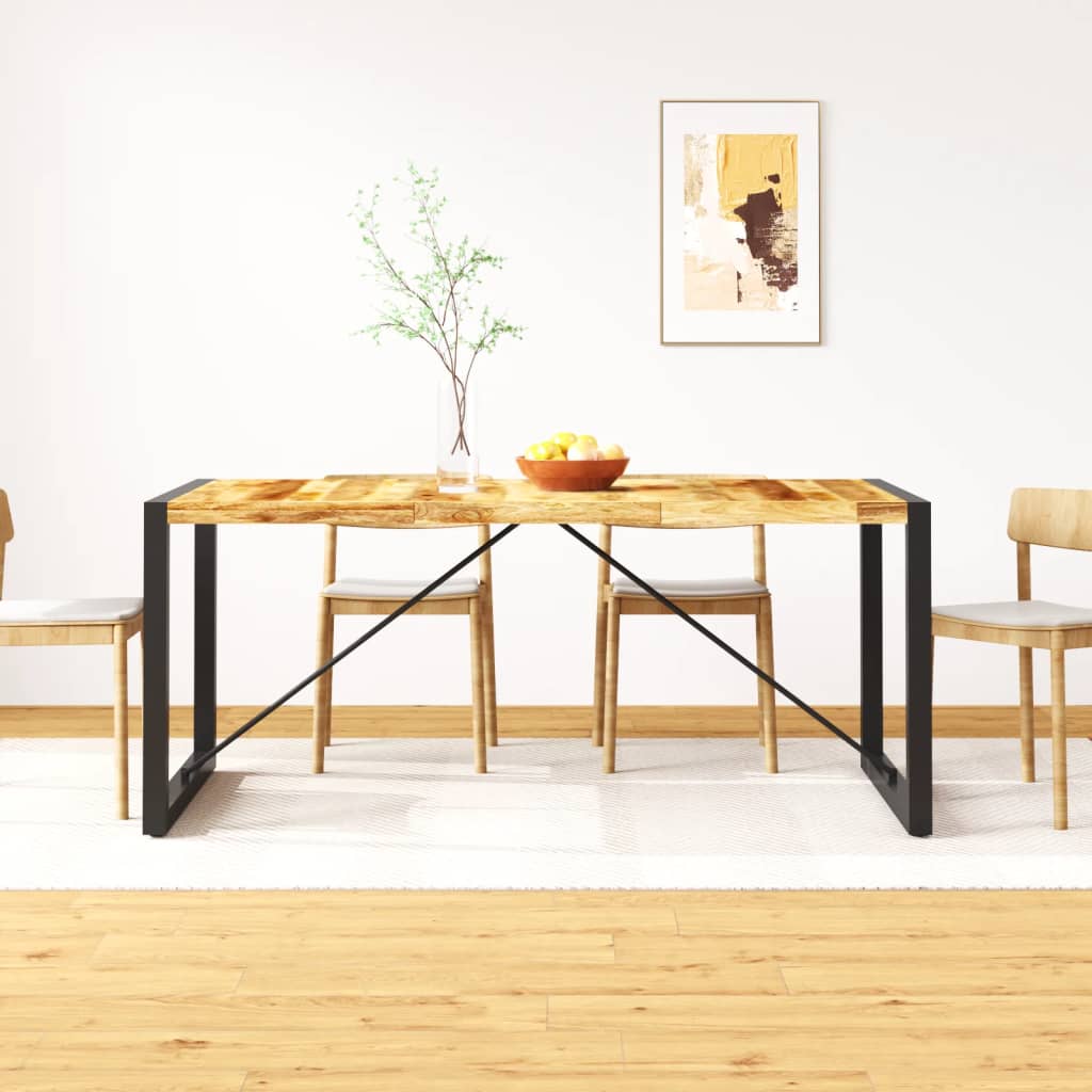 Table à manger en bois de manguier massif brut 180 cm