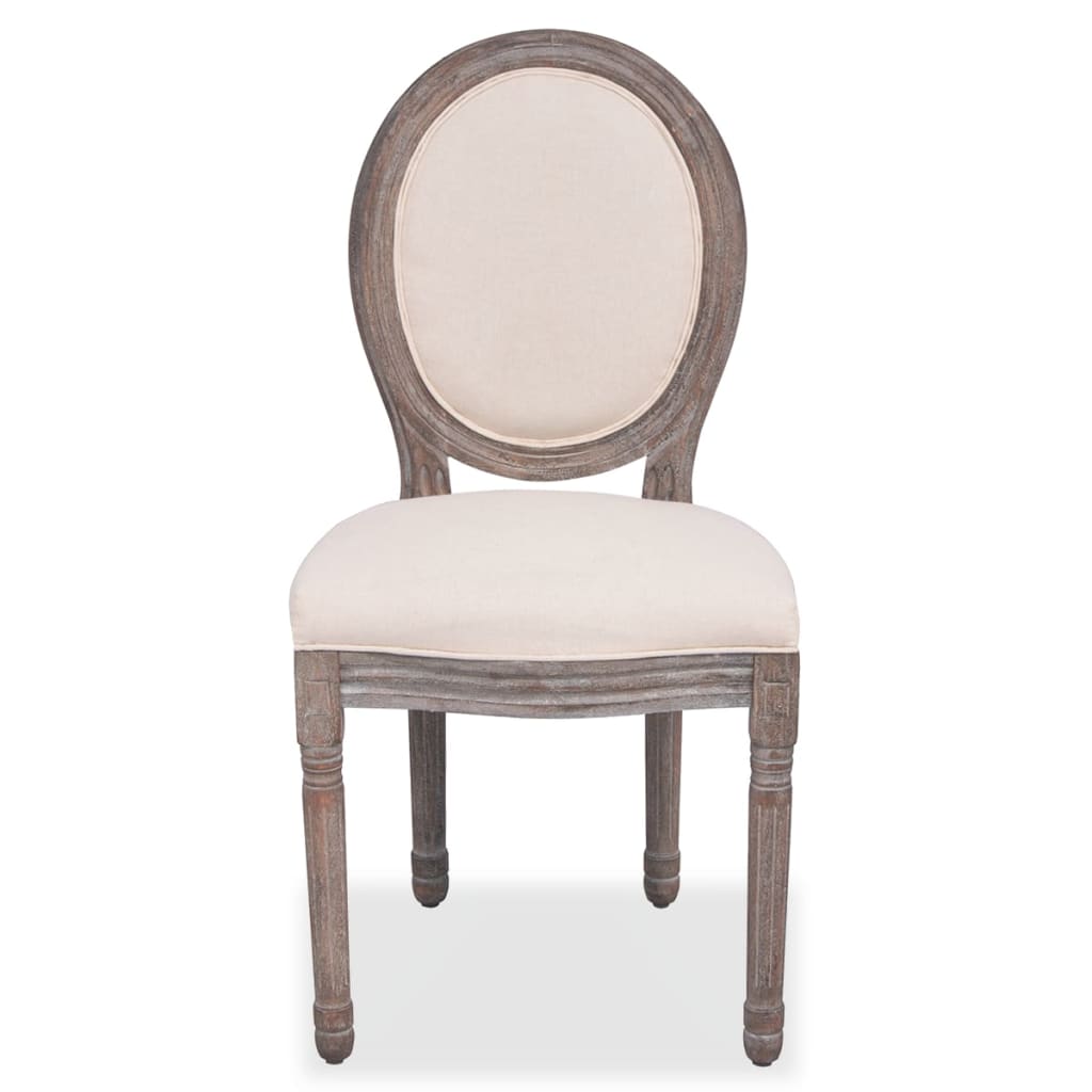Dining chairs 2 pcs. Cream fabric