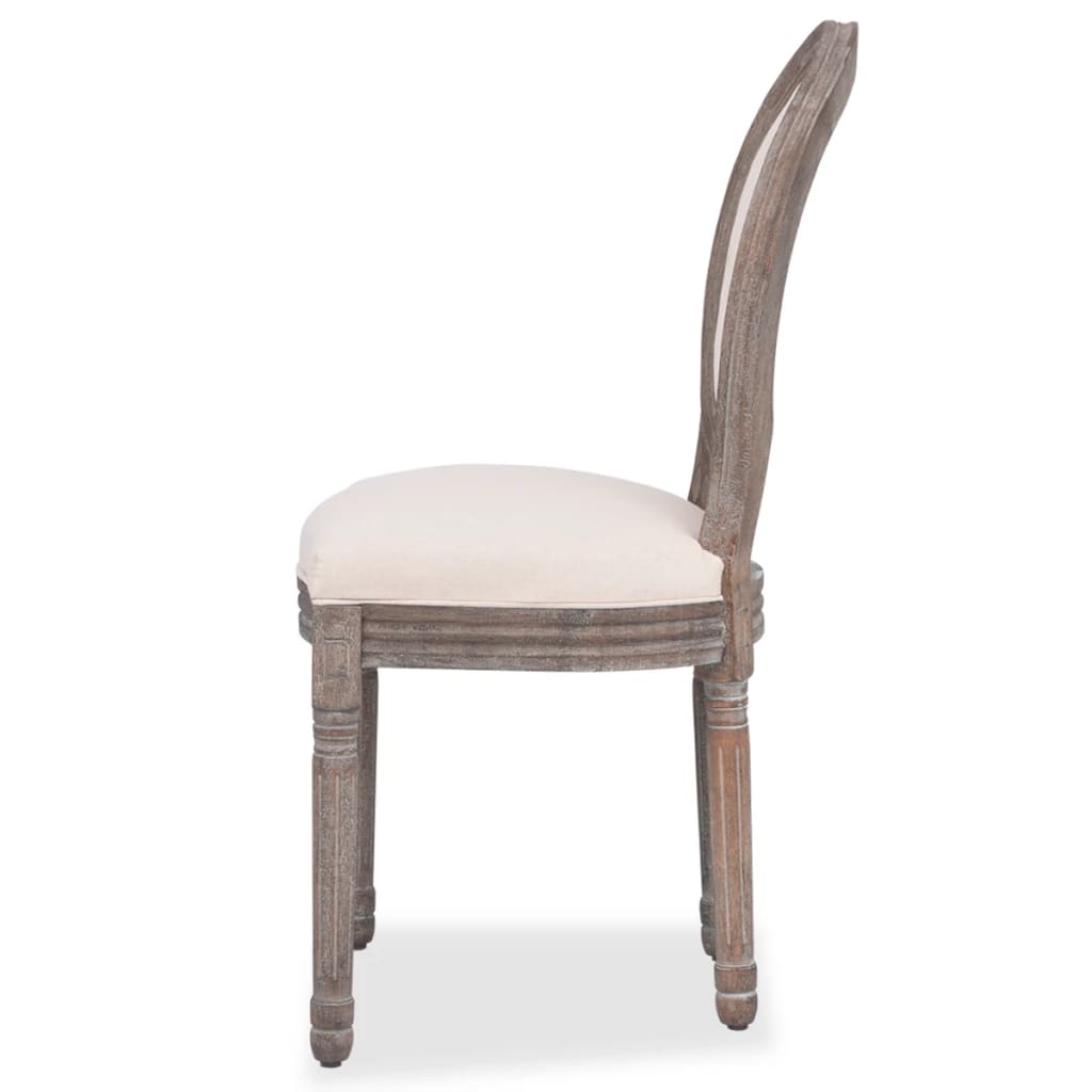 Dining chairs 2 pcs. Cream fabric
