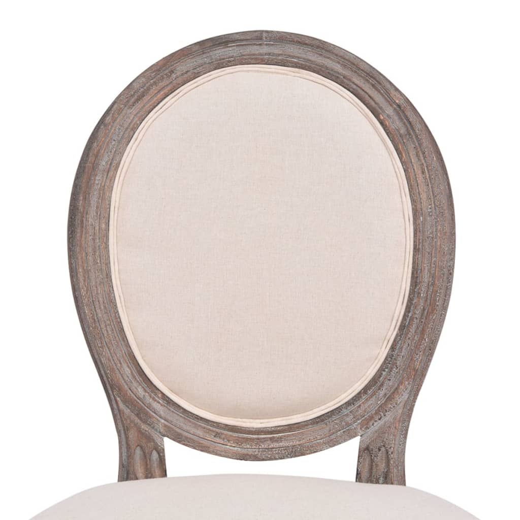 Dining chairs 2 pcs. Cream fabric