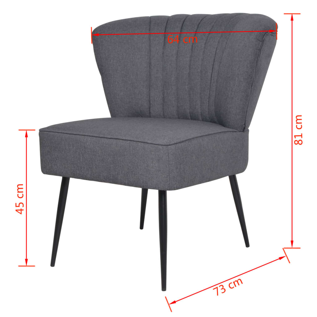 Chaise cocktail en tissu gris foncé