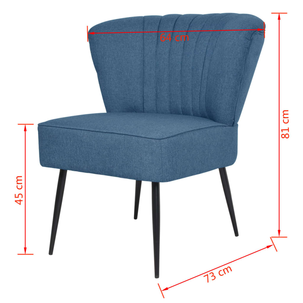 Chaise cocktail en tissu bleu