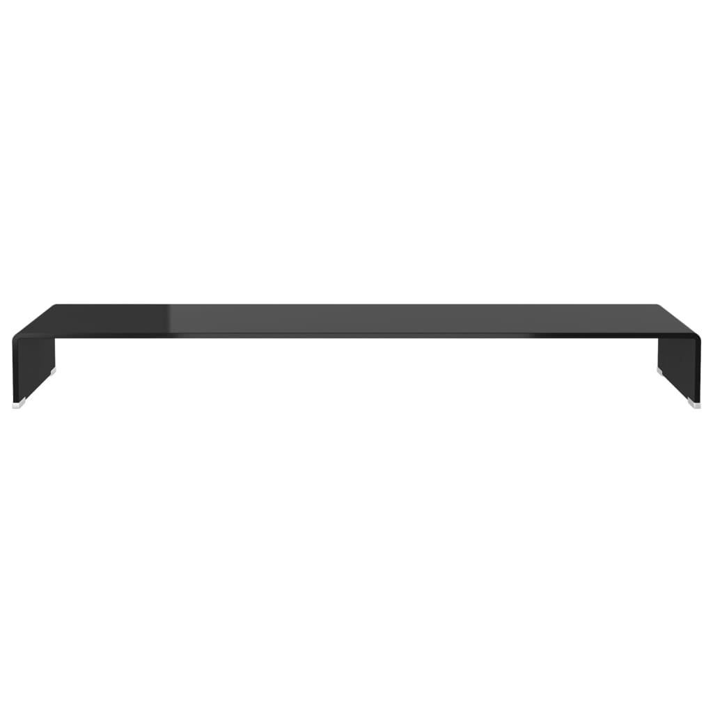 Table TV/rehausseur d'écran en verre noir 120x30x13 cm