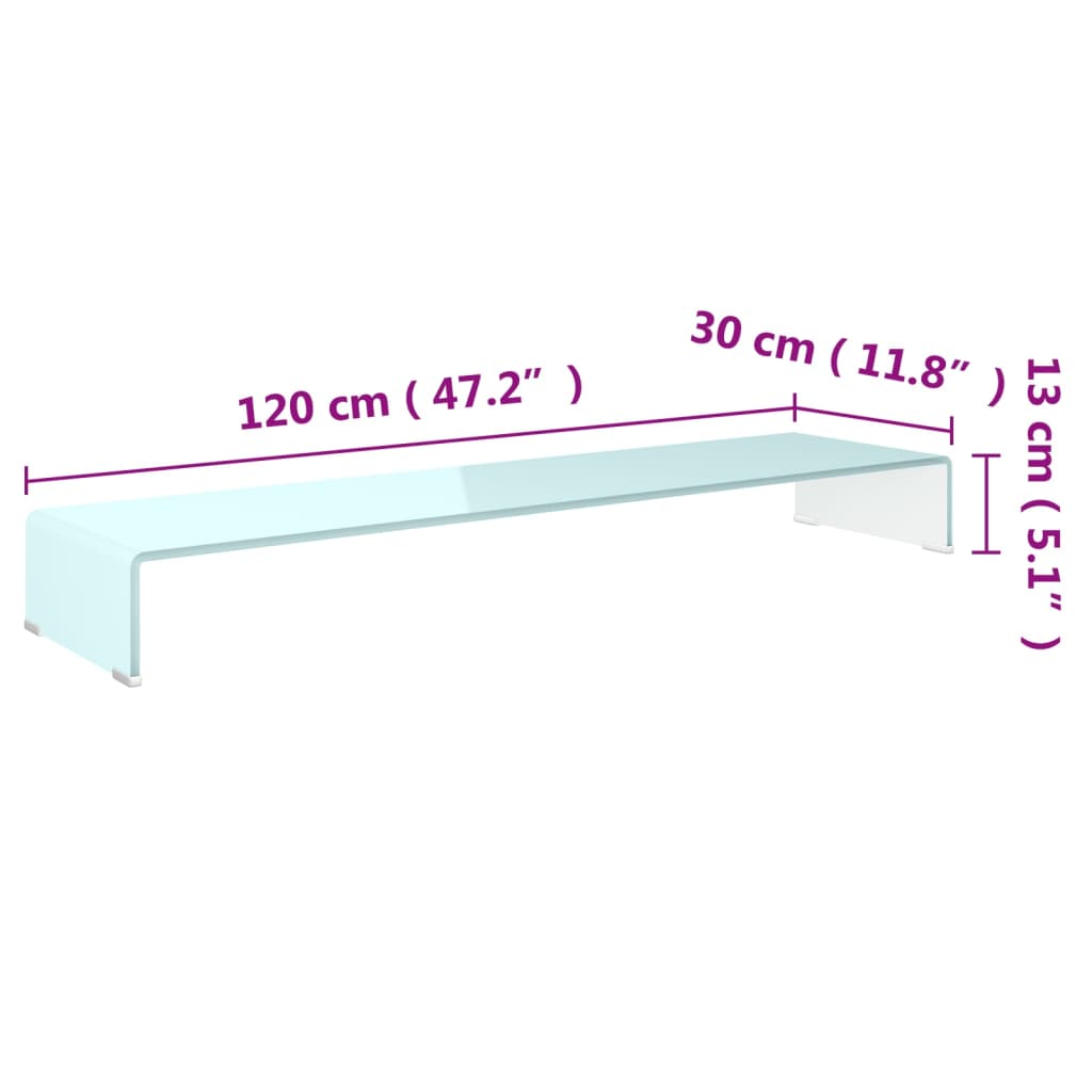 Support TV/moniteur en verre vert 120x30x13 cm