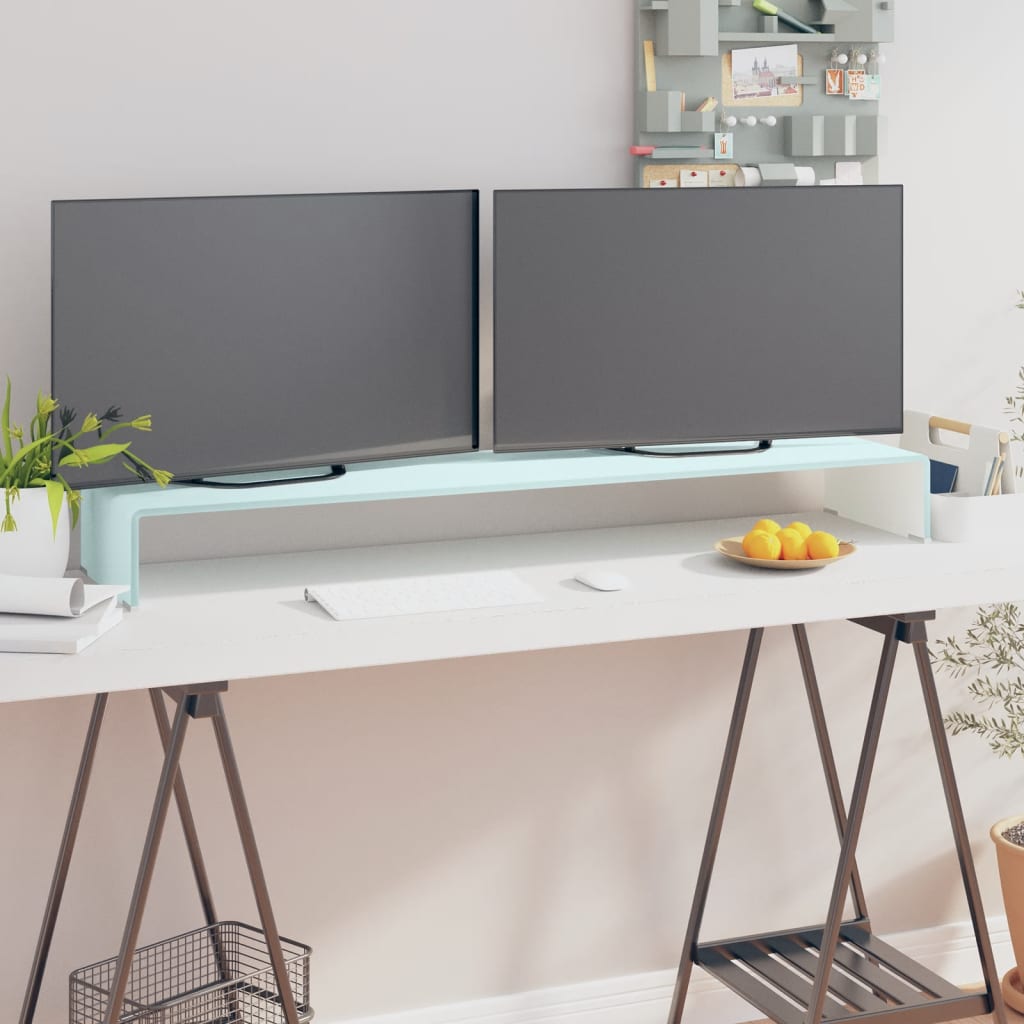 Support TV/moniteur en verre vert 120x30x13 cm