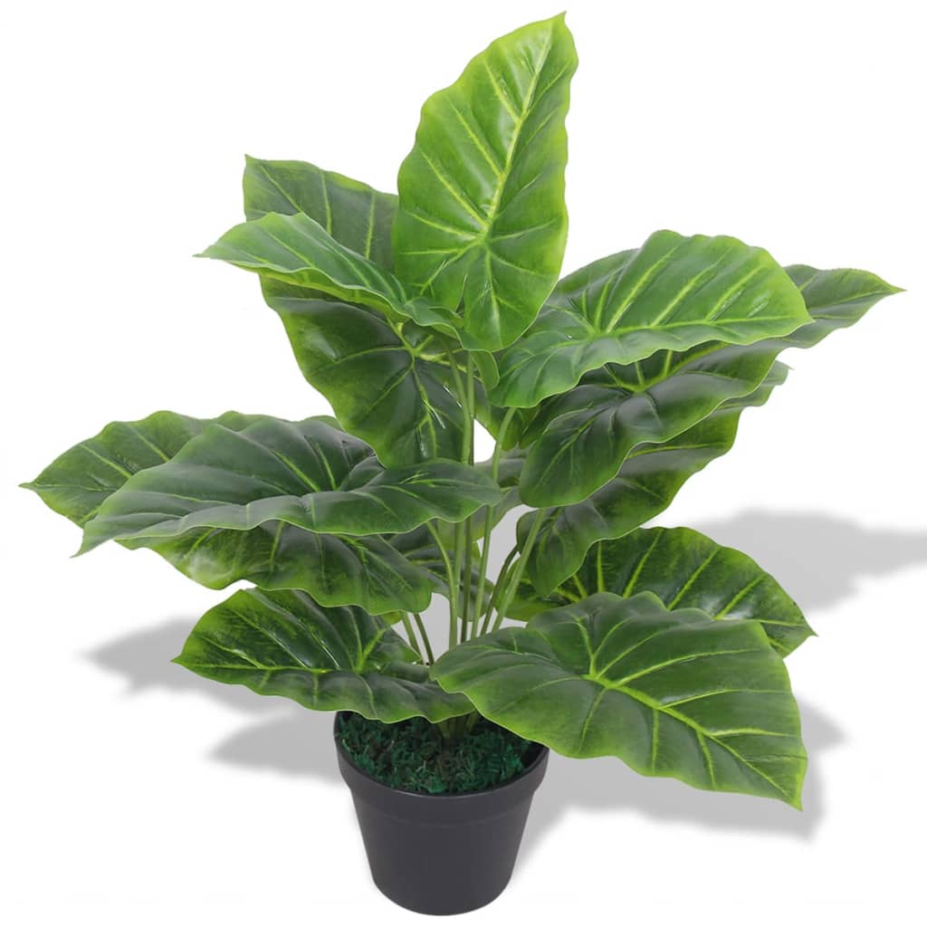 Plante artificielle de taro avec pot 45 cm Vert