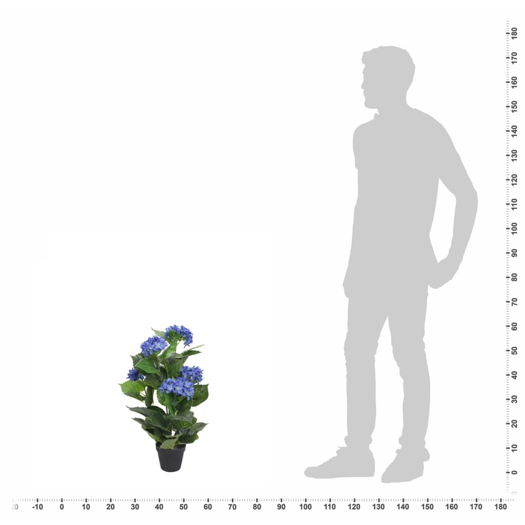 Artificial Hydrangea with Pot 60 cm Blue