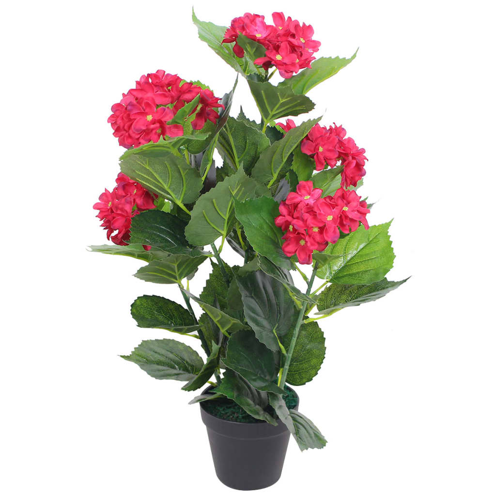 Artificial Hydrangea with Pot 60 cm Red