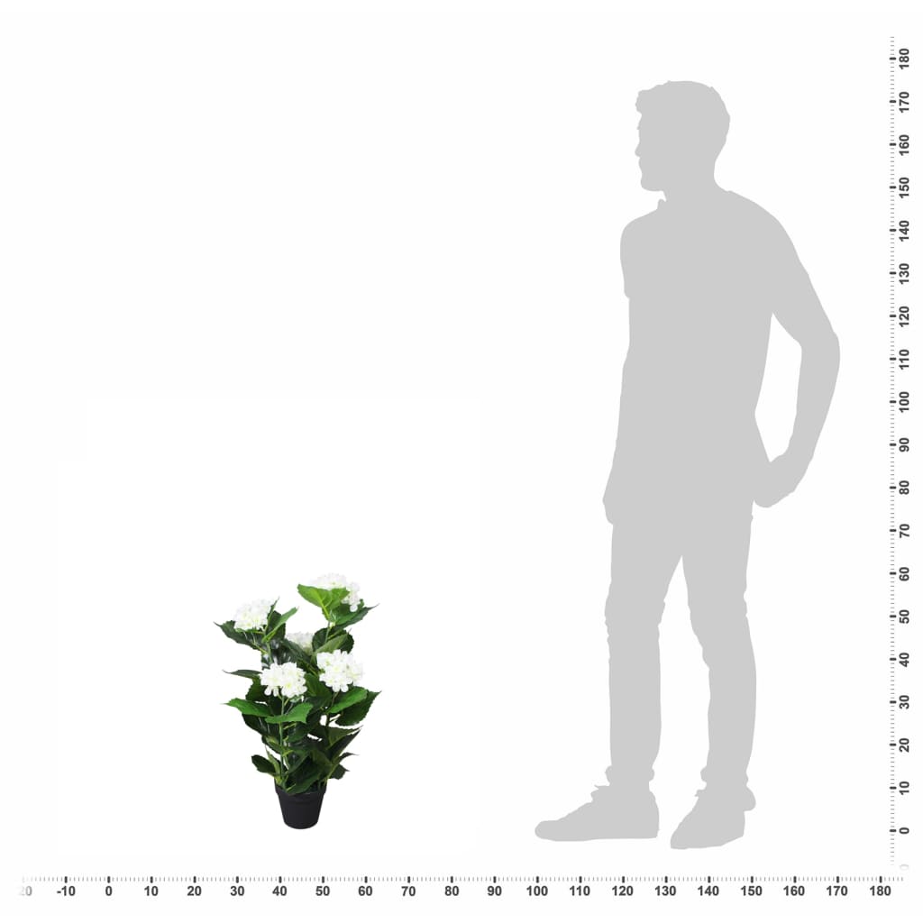Artificial Hydrangea with Pot 60 cm White