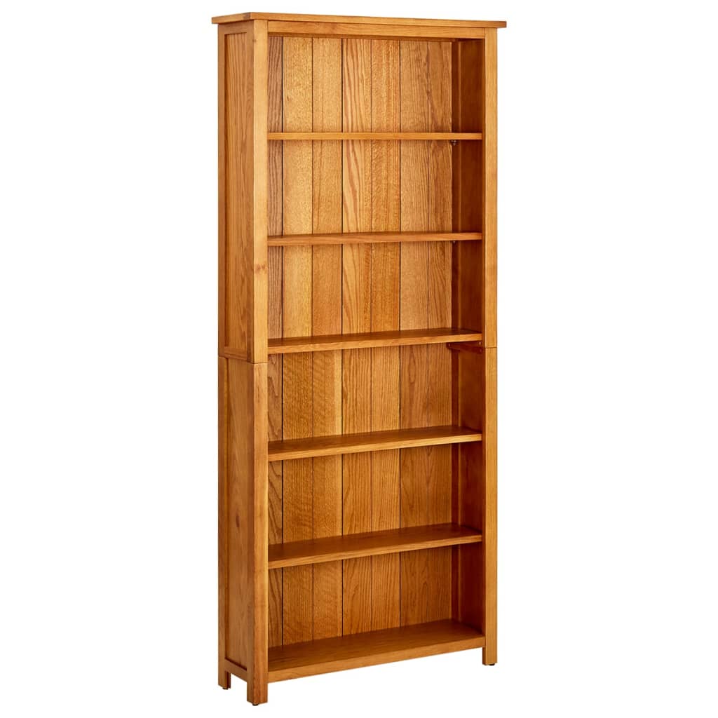 Bookshelf 6 compartments 80x22.5x180 cm solid oak