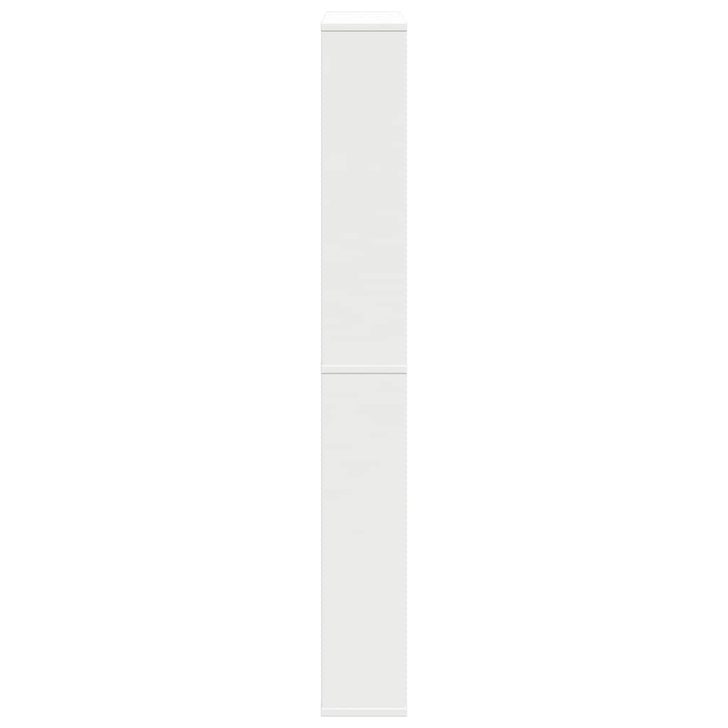 Schuhschrank mit 4 Fächern Spiegel Weiß 63×17×134 cm
