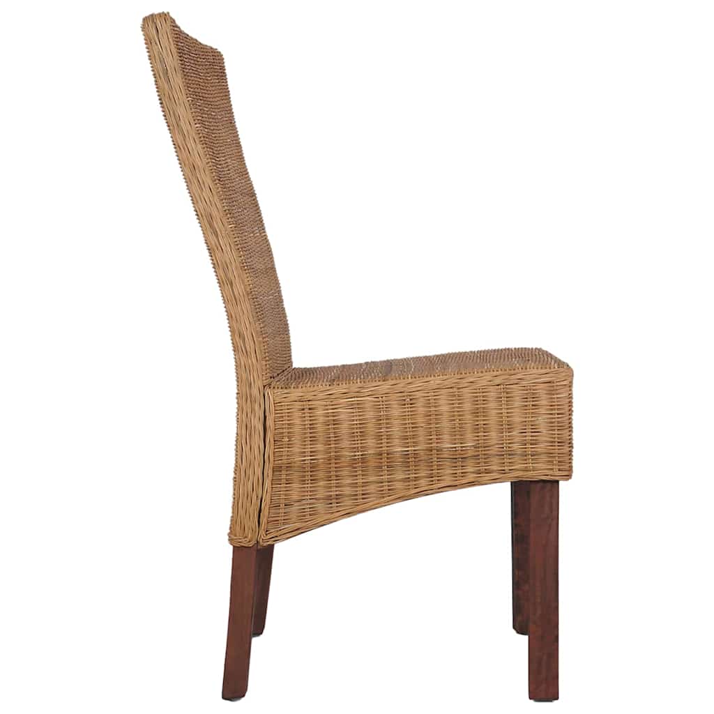 Esszimmerstühle 6 Stk. Natur Rattan Braun
