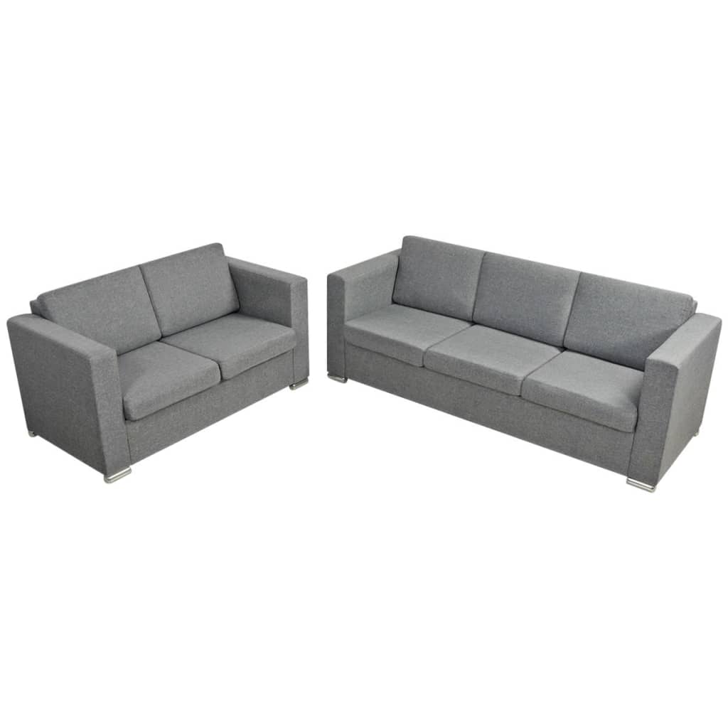 Two-piece sofa set fabric light grey