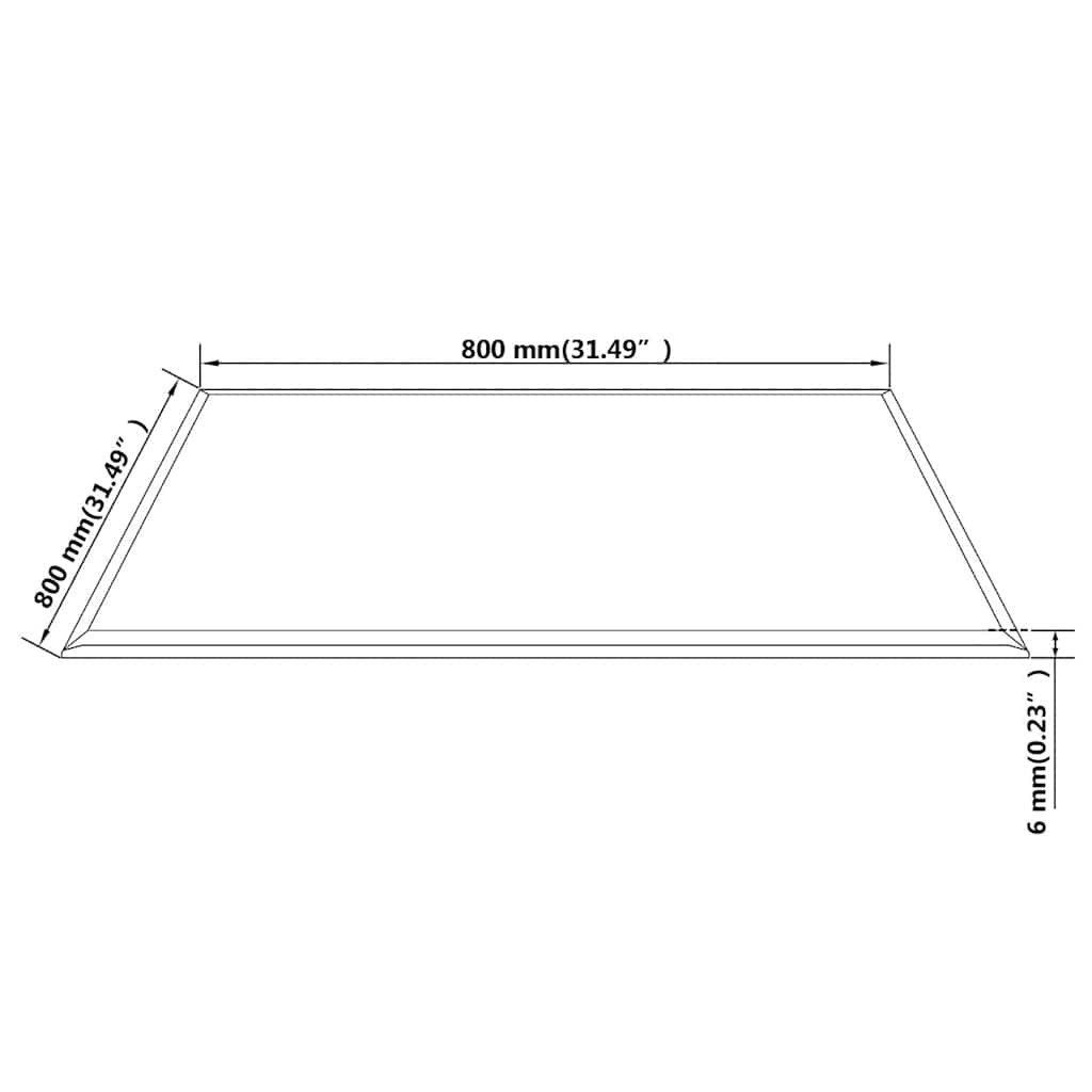 Tischplatte aus gehärtetem Glas Quadratisch 800 x 800 mm