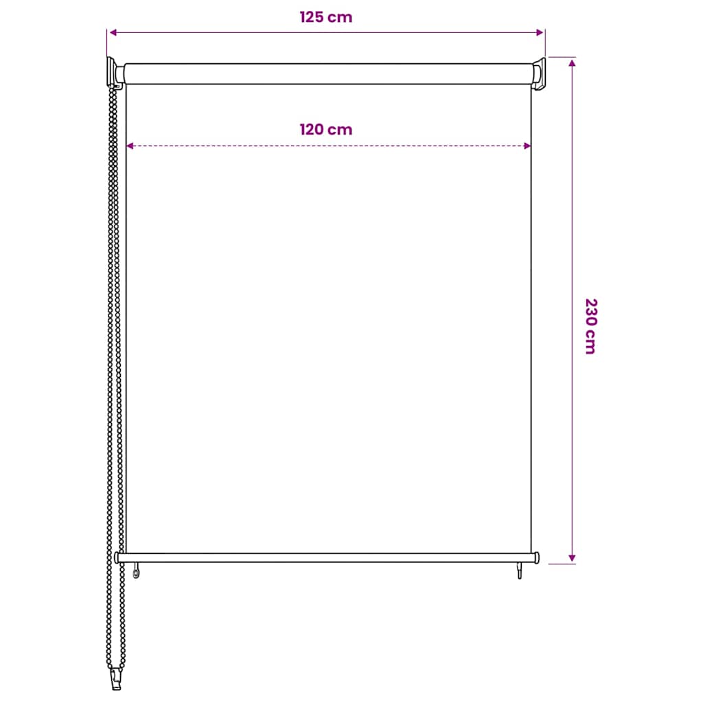 Außenrollo 125 (B)x230 (H) cm Weiß