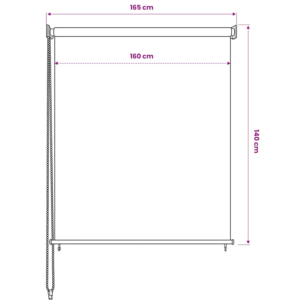 Außenrollo 165 (B)x140 (H) cm Anthrazit