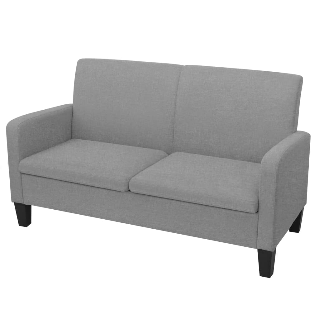 Canapé 2 places 135 x 65 x 76 cm gris clair